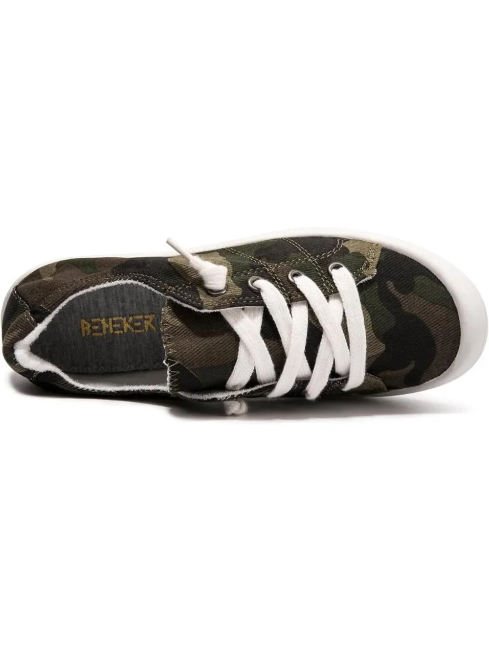 Womens Camo Canvas Slipon Sneaker Canvas Low Top Walking Shoes Fashion Sneakers